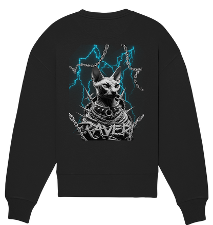 Ravecat (Backprint) - Organic Oversize Sweatshirt