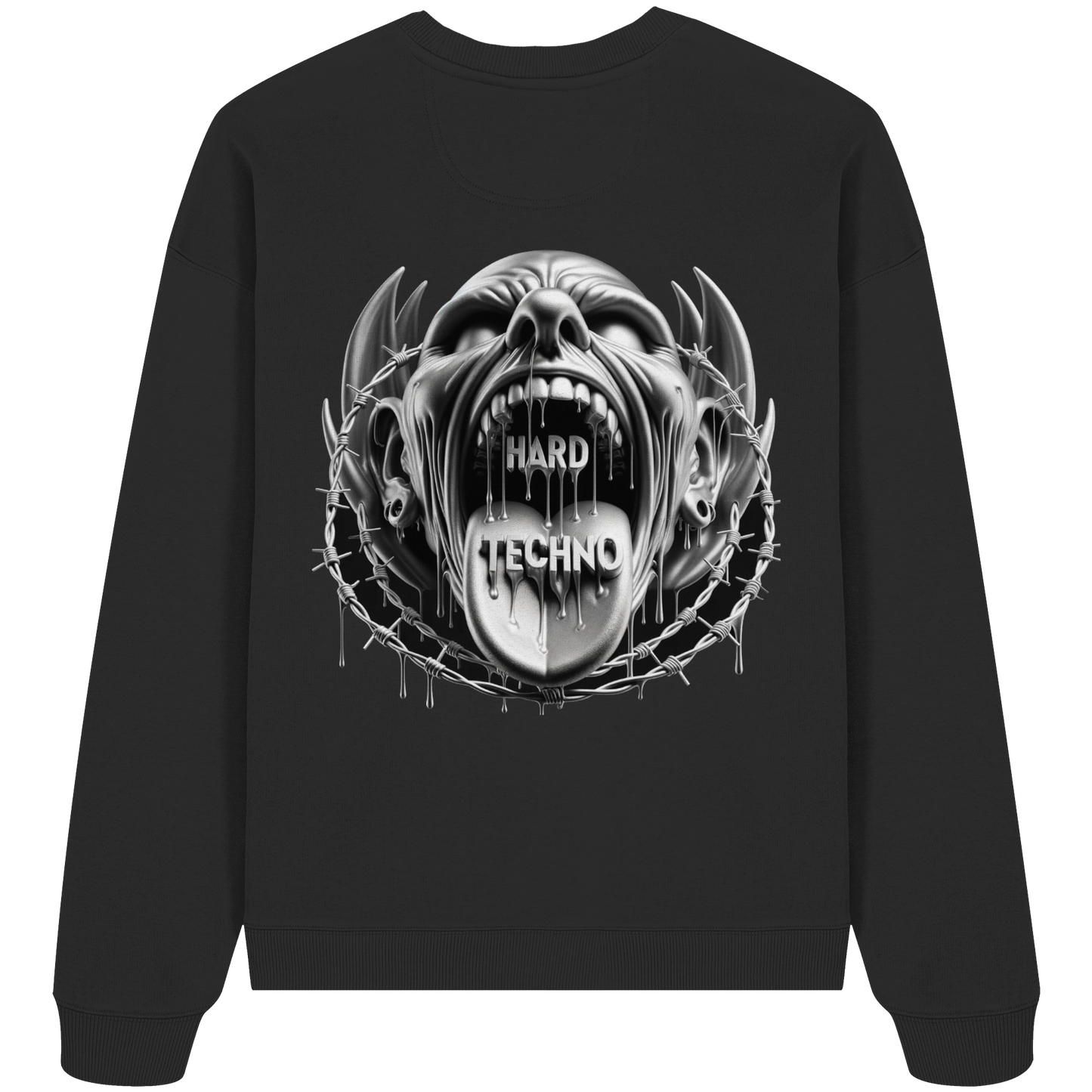 Hard Techno Shout - Organic Oversized Sweatshirt
