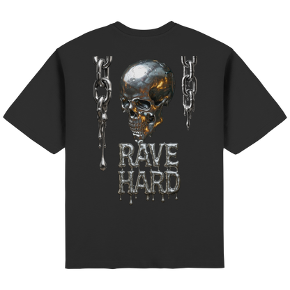 Rave Hard Melting Skull - Streetwear Oversized T-Shirt