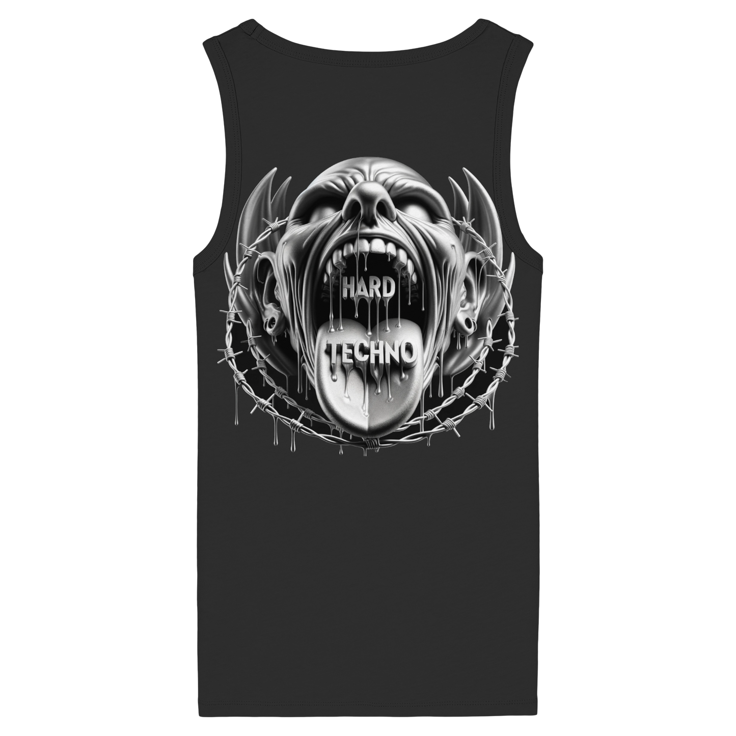 Hard Techno Shout - Womens Organic Fitted Tank Top