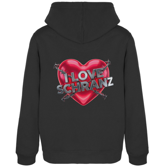 I Love Schranz - Dames Organische Hoodie B&C