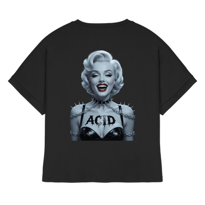 Marilyn on Acid - Dames Organisch T-shirt met Opgerolde Mouwen