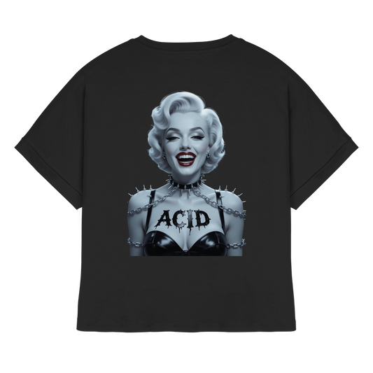 Marilyn on Acid - Womens Organic Rolled Sleeves T-Shirt