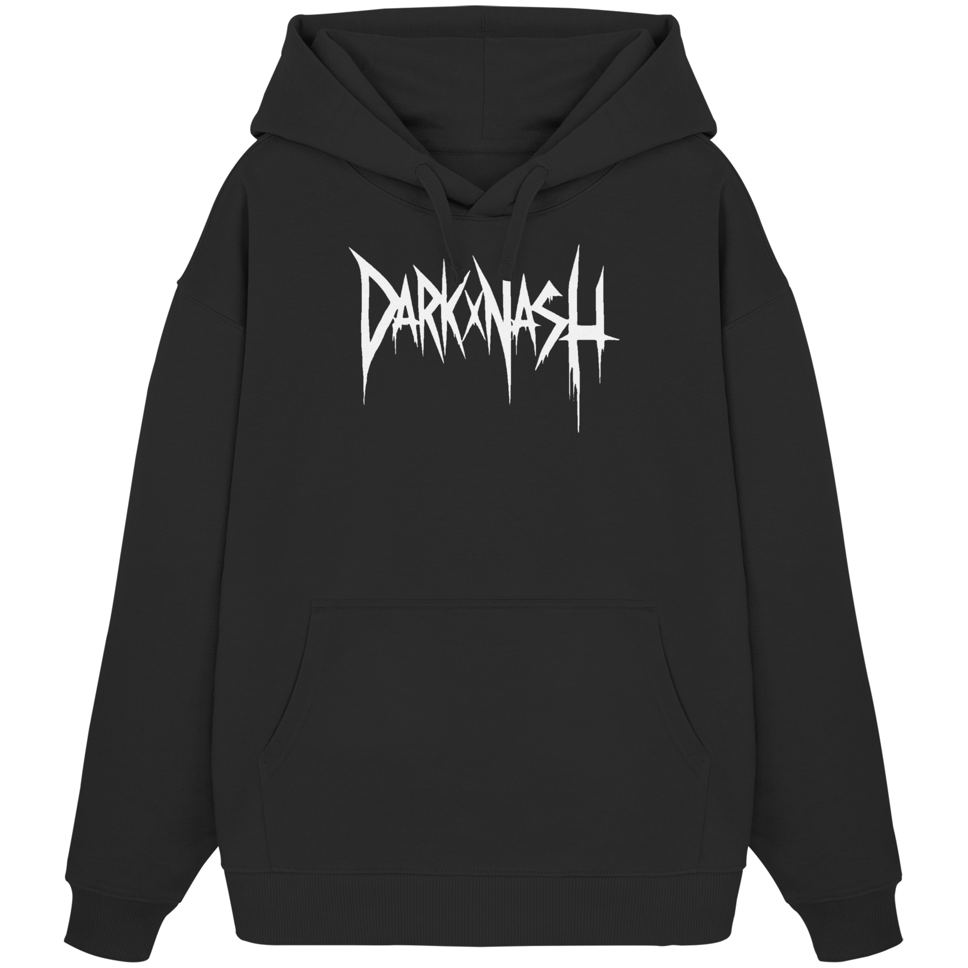 Schwarzer Oversize Hoodie mit DARKXNASH Frontprint