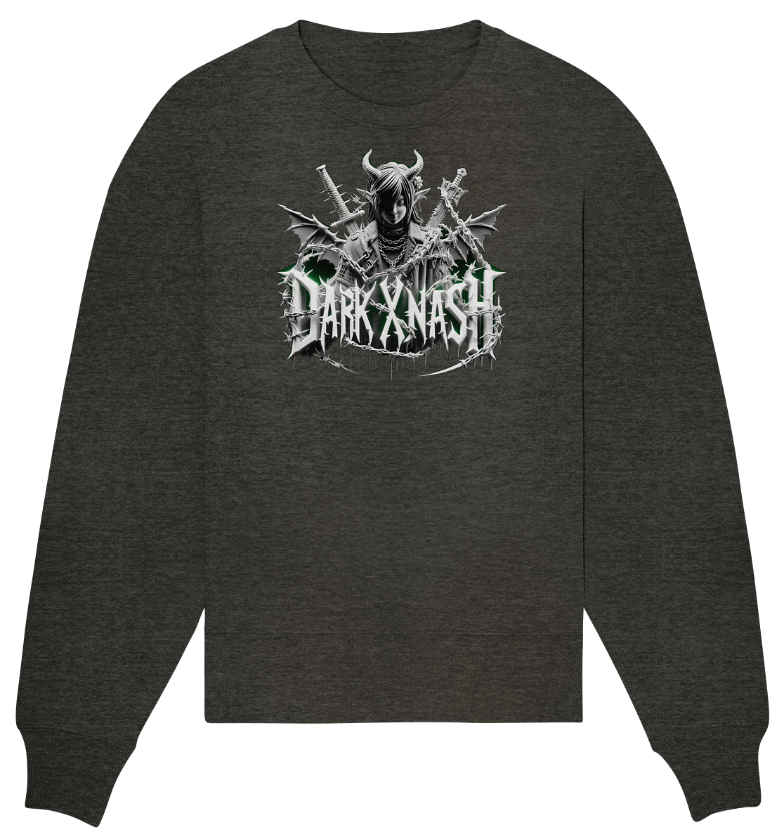 Basskraft Dämonin - Echo der Dunkelheit - Organic Oversize Sweatshirt