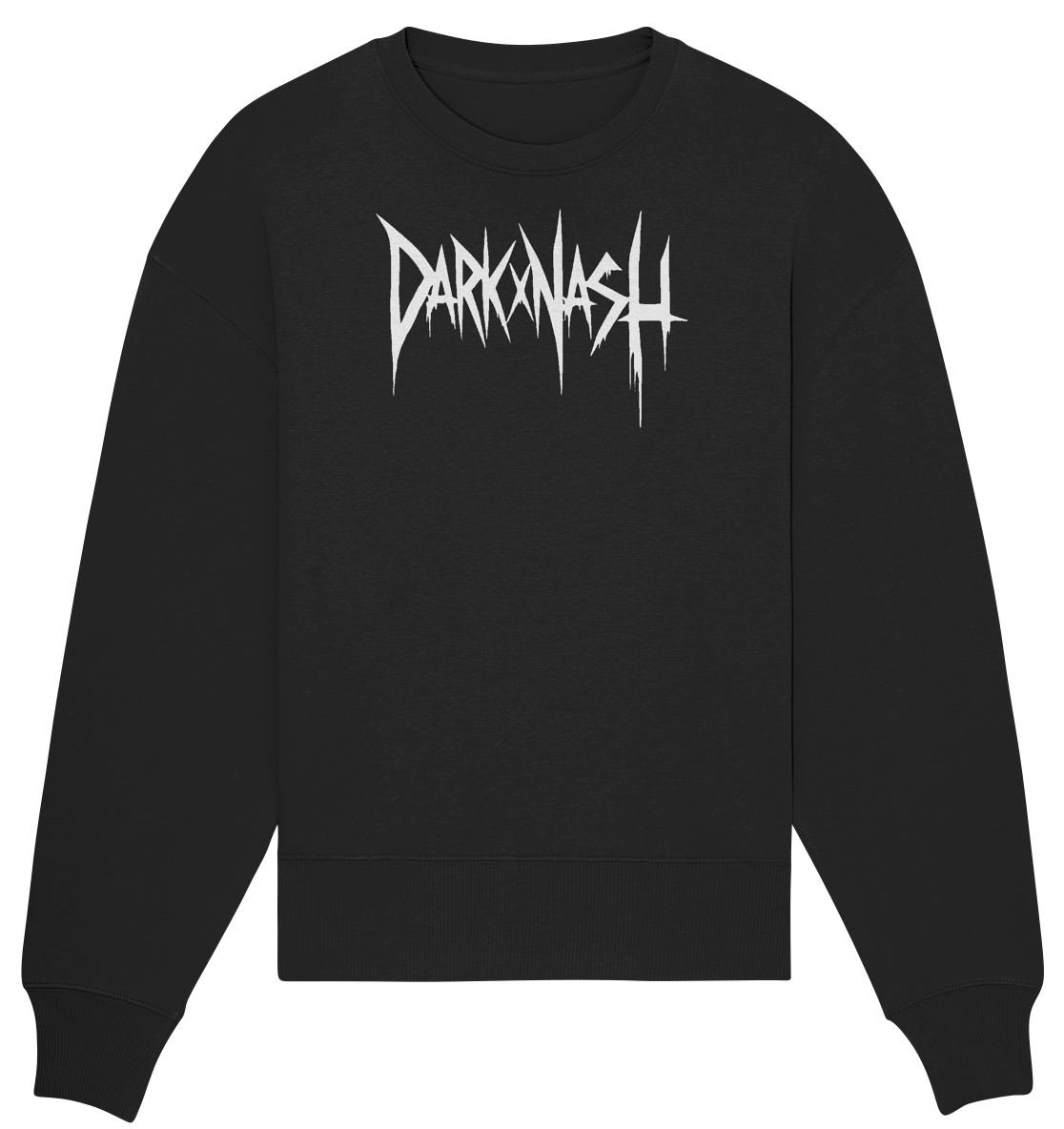 Spiked Sphinx - Dunkle Eleganz trifft auf Technowelt (Backprint) - Organic Oversize Sweatshirt