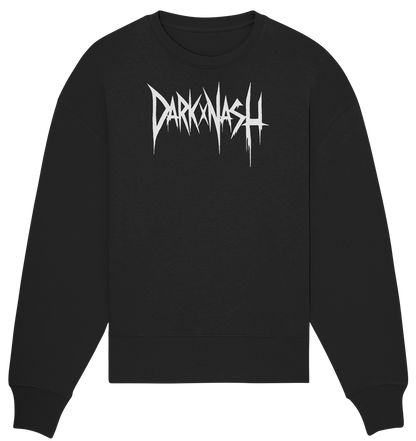 Spiked Sphinx - Dunkle Eleganz trifft auf Technowelt (Backprint) - Organic Oversize Sweatshirt