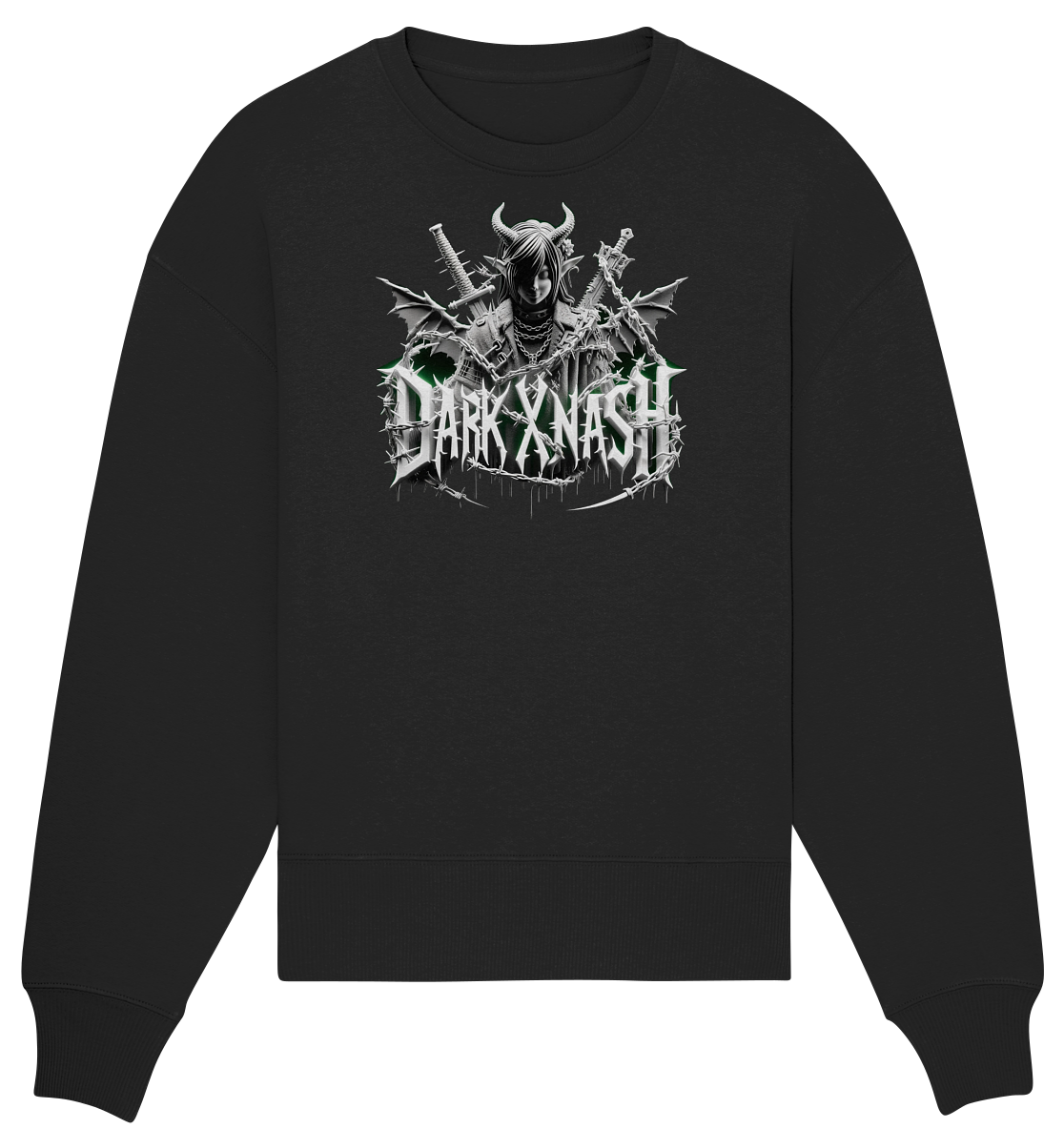 Basskraft Dämonin - Echo der Dunkelheit - Organic Oversize Sweatshirt