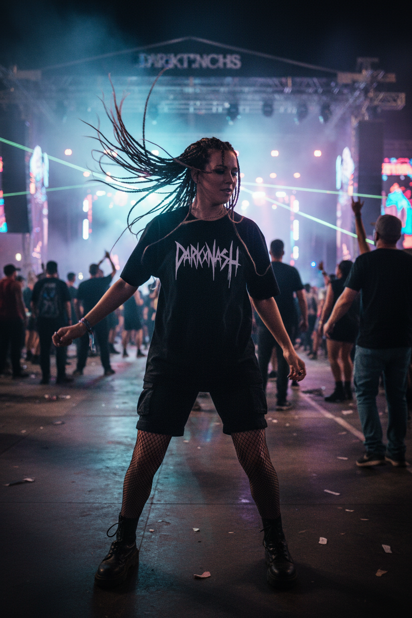 Heartcore Rave - Camiseta holgada de moda urbana