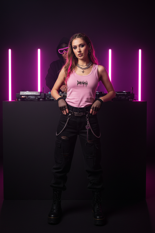 Pink Noise - Womens Organic Fitted Tank Top