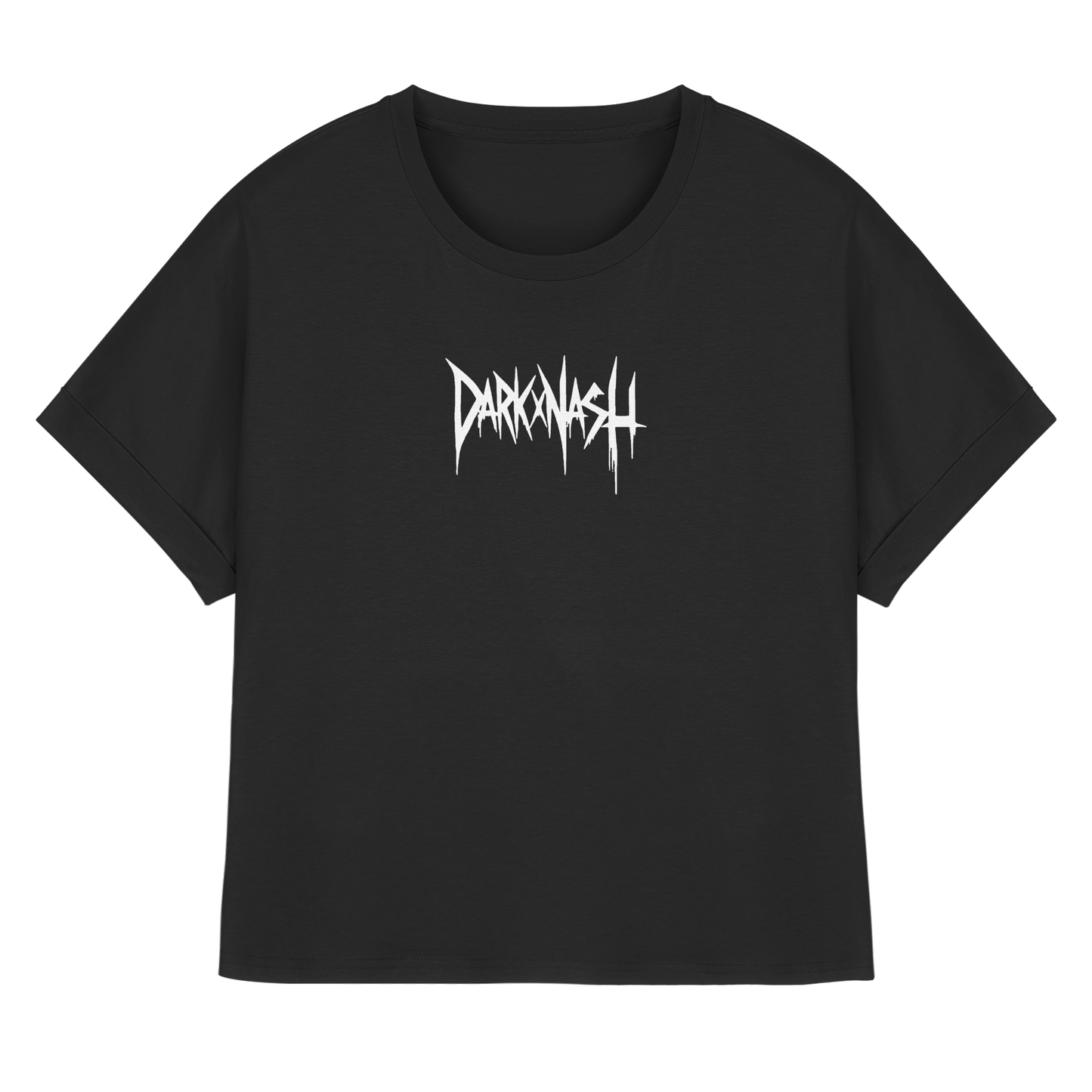 I Love Schranz - Dames Organisch T-shirt met Opgerolde Mouwen