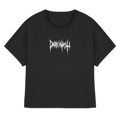 I Love Schranz - Dames Organisch T-shirt met Opgerolde Mouwen
