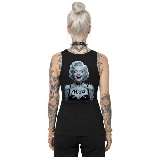 Marilyn on Acid - Womens Organic Fitted Tank Top