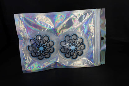 Nippel Cover Blume Schwarz Türkis