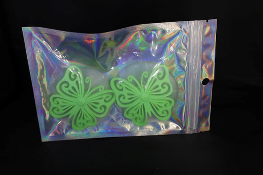Nippel Cover Schmetterling Neon Grün